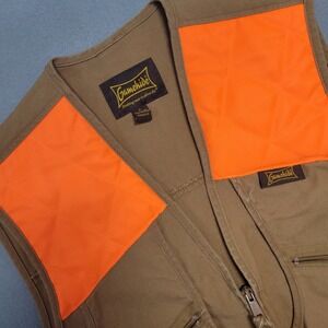 Gamehide Mens Brown Blaze Orange Hunting Vest Style 39Z Small Cotton Canvas Zip